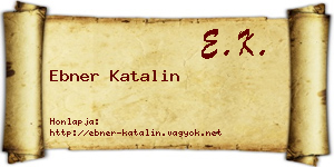 Ebner Katalin névjegykártya